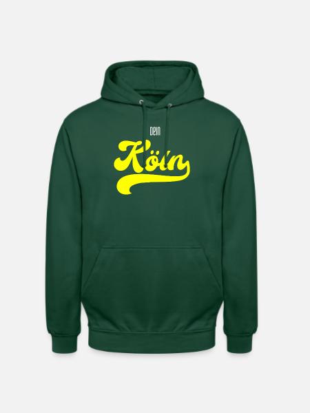 Dein Köln gelber Schriftzug - Unisex Hoodie - Flaschengrün