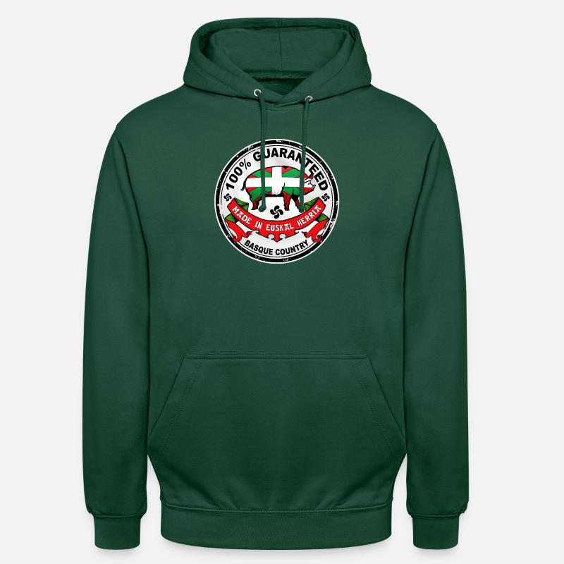 cochon du pays basque - Basque pig - Sweat-shirt à capuche unisexe - vert bouteille