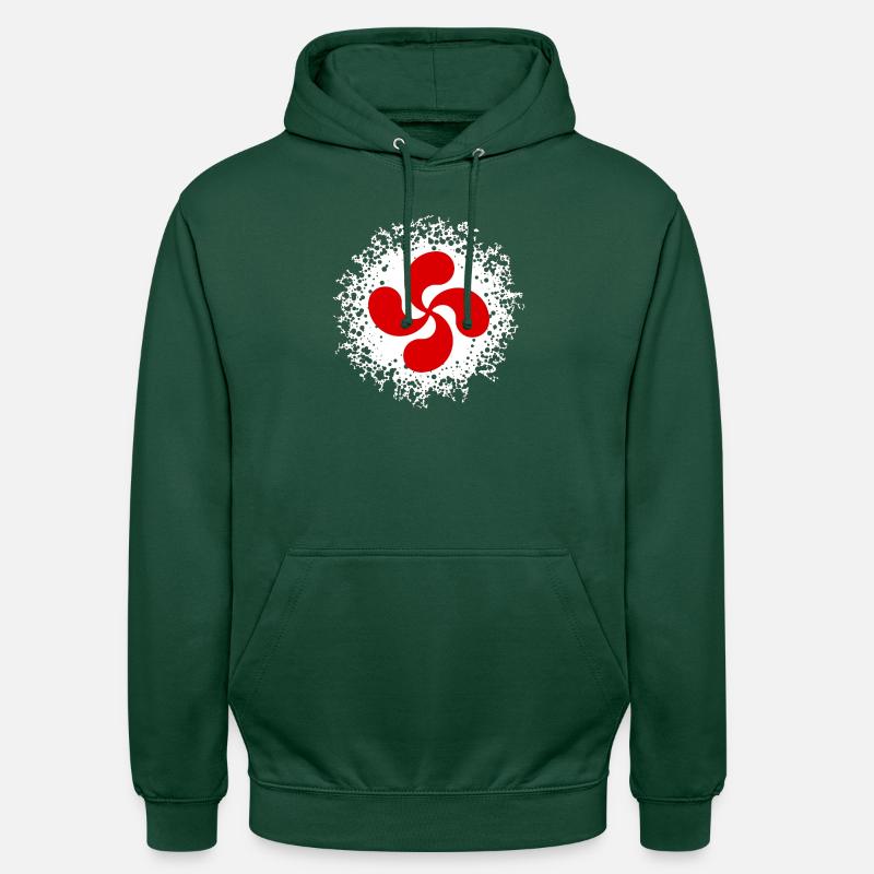 croix basque design 85 - Sweat-shirt à capuche unisexe - vert bouteille