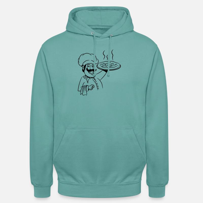 cuire la pizza de cuisson - Sweat-shirt à capuche unisexe - turquoise pastel