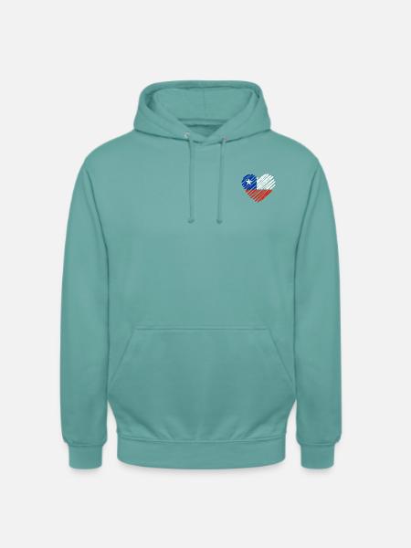 Chile Flag Heart - Unisex Hoodie - pastel turquoise