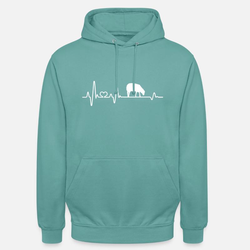 Schaf Herzschlag Schäfer Geschenkidee Liebe Schafe - Unisex Hoodie - Pastelltürkis