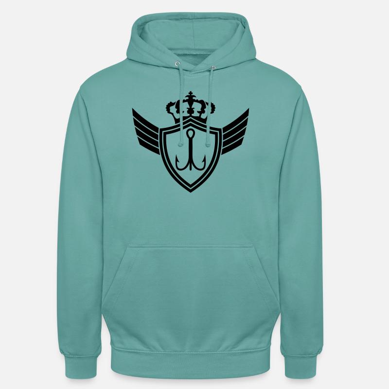 Fishhook Blazon - Sweat-shirt à capuche unisexe - turquoise pastel