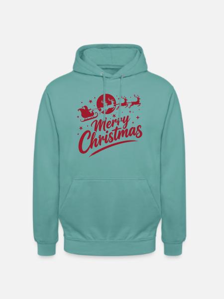 Fröhliche Weihnacht Silhouette Schlitten - Unisex Hoodie - Pastelltürkis