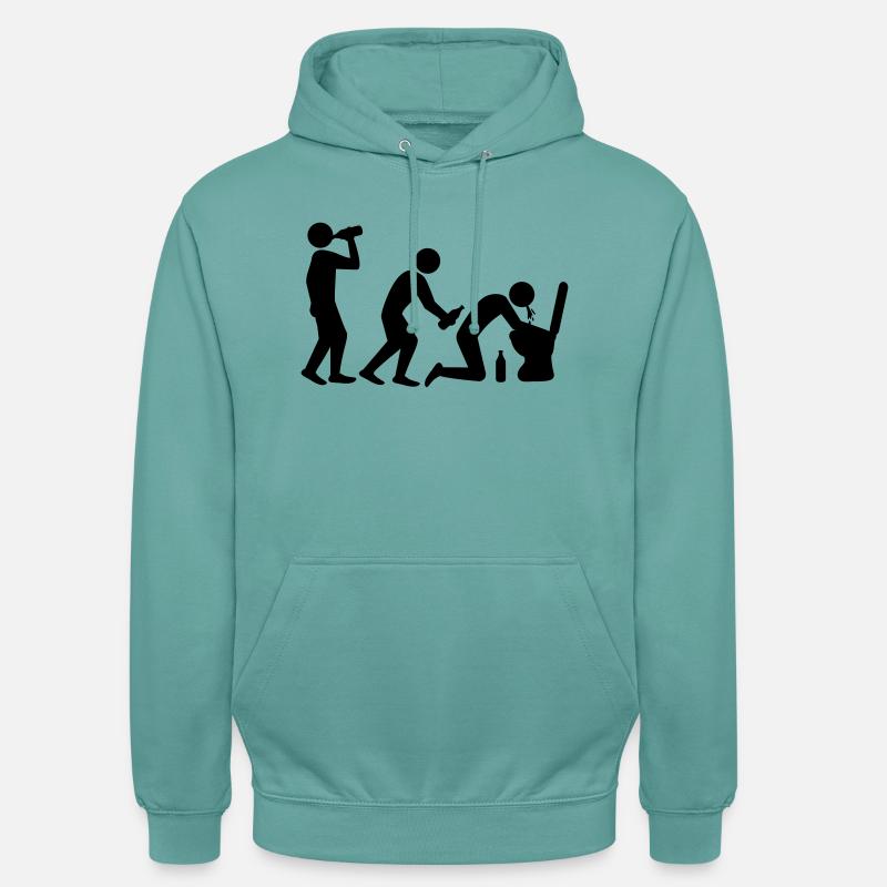 Drunken Evolution - Sweat-shirt à capuche unisexe - turquoise pastel