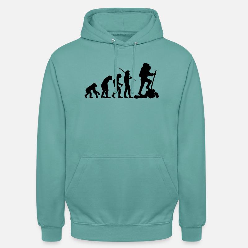 Evolution Bergsteiger/Wanderer - Unisex Hoodie - Pastelltürkis