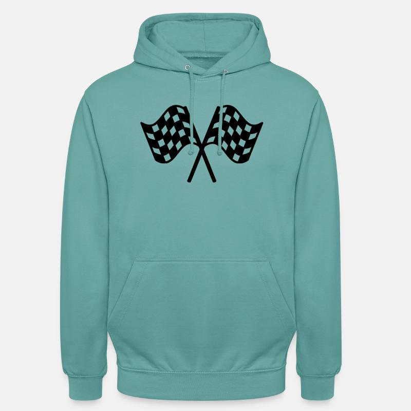 flags races, drapeaux de course - Sweat-shirt à capuche unisexe - turquoise pastel