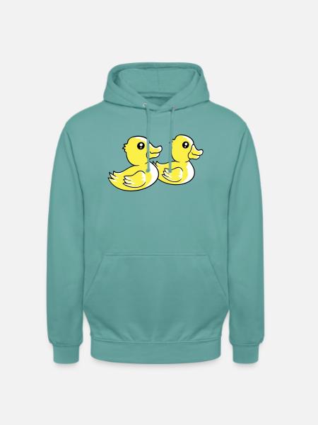 2 ænder svømmevand par to venner hold - Hættetrøje unisex - pastelturkis