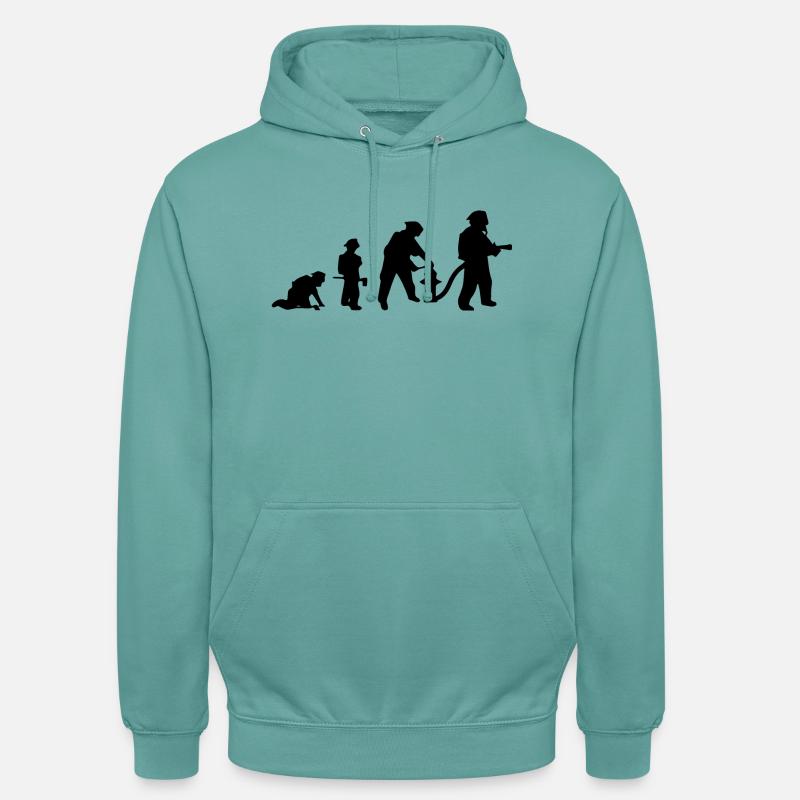 Evolution du pompier - Sweat-shirt à capuche unisexe - turquoise pastel