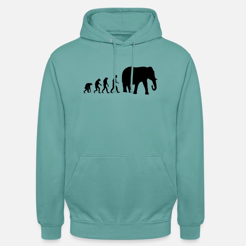 éléphant evolution - Sweat-shirt à capuche unisexe - turquoise pastel