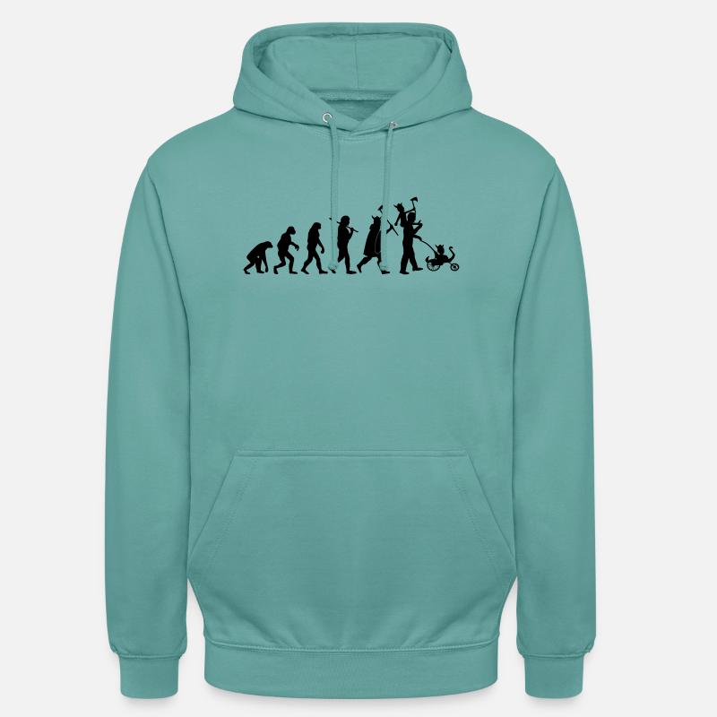 evolution daddy viking - Sweat-shirt à capuche unisexe - turquoise pastel