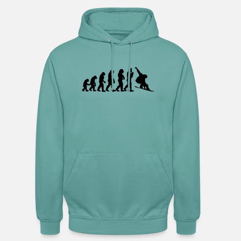 évolution de surf des neiges - Sweat-shirt à capuche unisexe - turquoise pastel