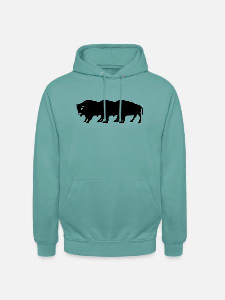 bisons - Sweat-shirt à capuche unisexe - turquoise pastel