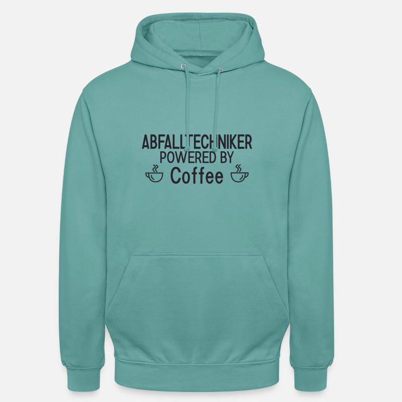 Abfalltechniker Powered By Coffee - Unisex Hoodie - Pastelltürkis