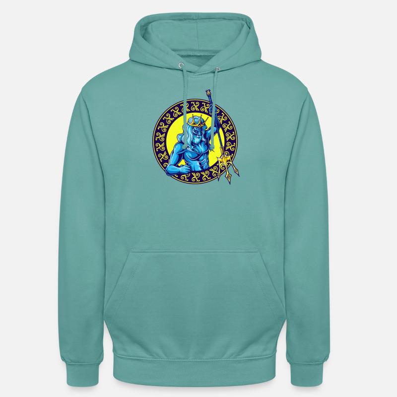 Havets gud Poseidon - Unisex-hettegenser - pastellturkis