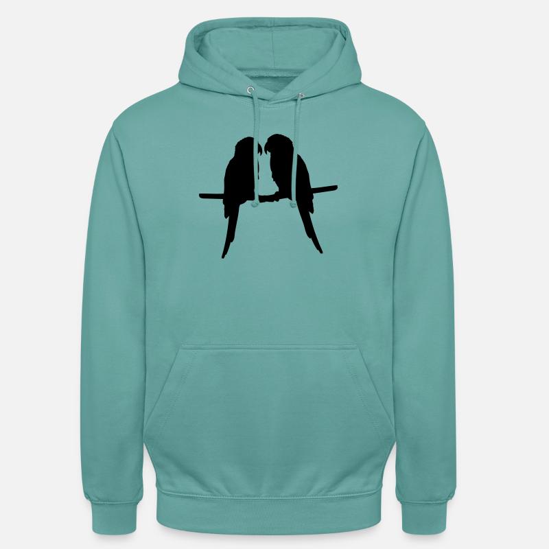 Perroquets quelques oiseaux - Sweat-shirt à capuche unisexe - turquoise pastel