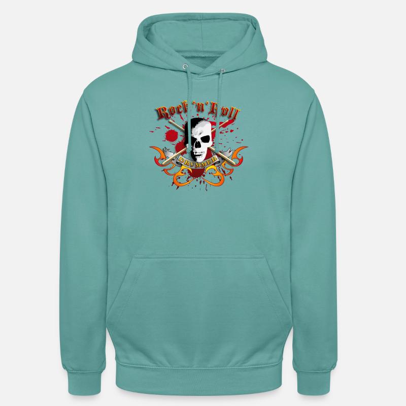 drummer_skull_a - Sweat-shirt à capuche unisexe - turquoise pastel