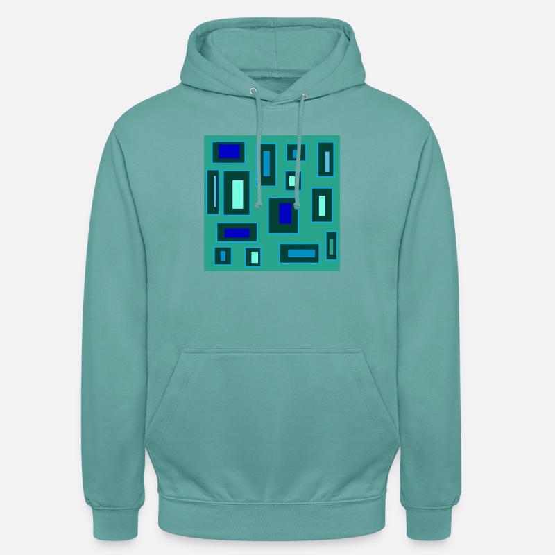 Rectangles dans l’espace - Sweat-shirt à capuche unisexe - turquoise pastel