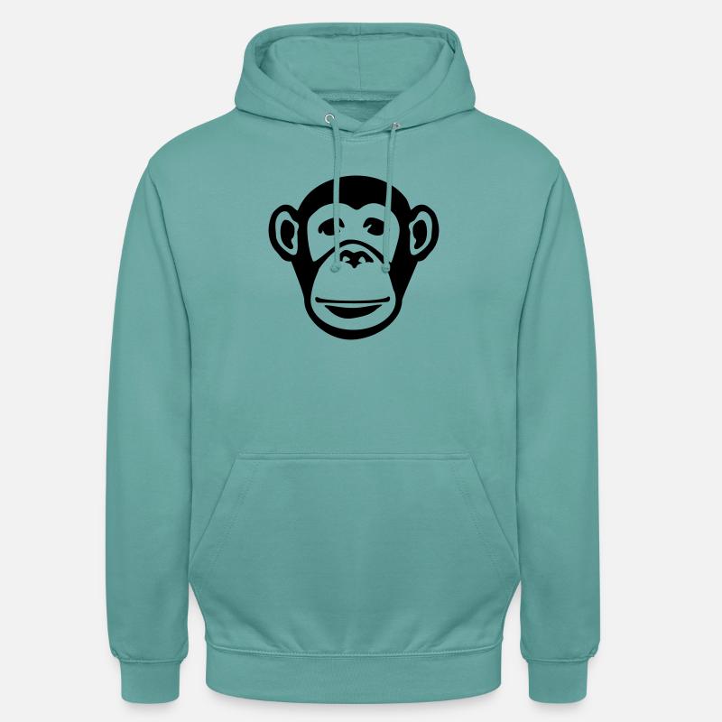 monkey_face_f1 - Sweat-shirt à capuche unisexe - turquoise pastel