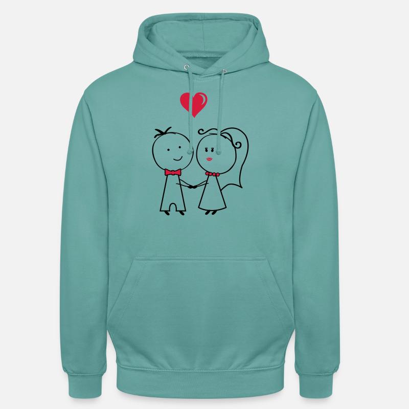 ehepaar_2 - Sweat-shirt à capuche unisexe - turquoise pastel