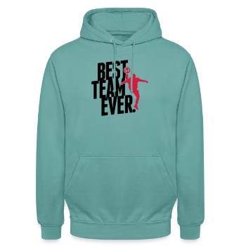 Best team ever - football - soccer soccer game - Unisex Hoodie - pastel turquoise - Front - Alina (178cm) & Michal (187cm)