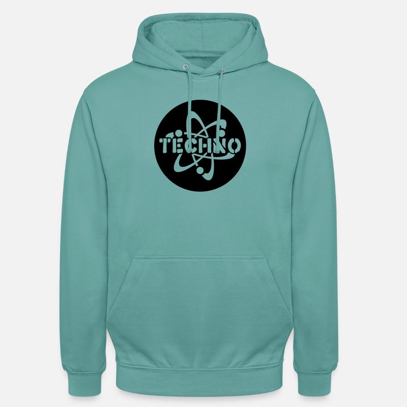 Techno__V005 - Sweat-shirt à capuche unisexe - turquoise pastel