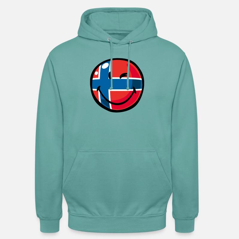 Smiley Flag Norway - Unisex-hettegenser - pastellturkis