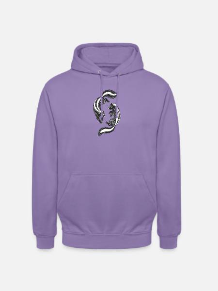 Mandala Stinktiere – Kunstvolle Ornamente - Unisex Hoodie - Lavendel