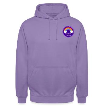 LGBTQ arc en ciel nuage - Sweat-shirt à capuche unisexe - lavande - Devant - Alina (178cm) & Michal (187cm)