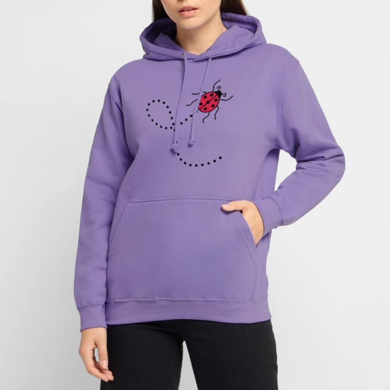 line dashed path path ladybug small sues Unisex Hoodie