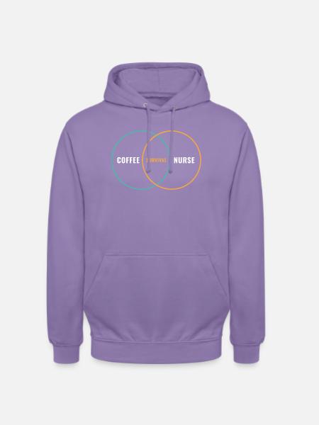 Kaffee-Krankenschwester-Überlebens-Venn-Diagramm - Unisex Hoodie - Lavendel