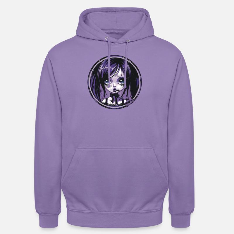 Gothic Chibi Mädchen – Dunkle Ästhetik - Unisex Hoodie - Lavendel