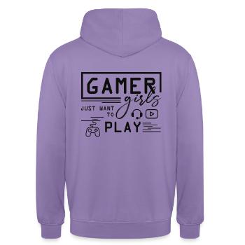 Gamergirl Play - Unisex Hoodie - Lavendel - Hinten - Michal (187cm)