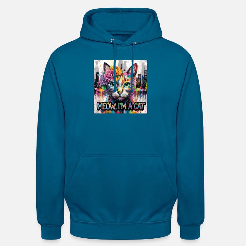 Chat astucieux Version 2 - Sweat-shirt à capuche unisexe - bleu profond 