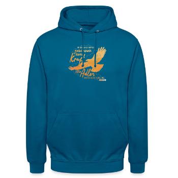 Jesaja 40 31 - Wie Adler Lettering - Unisex Hoodie - Tiefseeblau  - Vorne - Alina (178cm) & Michal (187cm)
