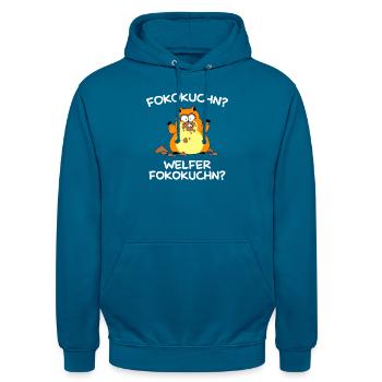 Fokokuchn? Welfer Fokokuchn? - Unisex Hoodie - Tiefseeblau  - Vorne - Alina (178cm) & Michal (187cm)