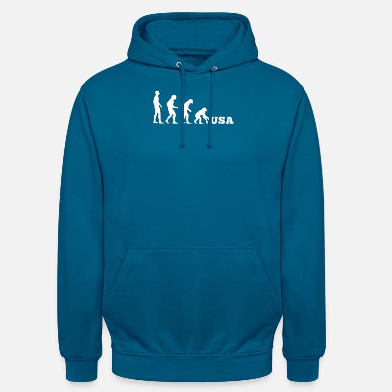 États-Unis Evolution à l’envers - Sweat-shirt à capuche unisexe - bleu profond 