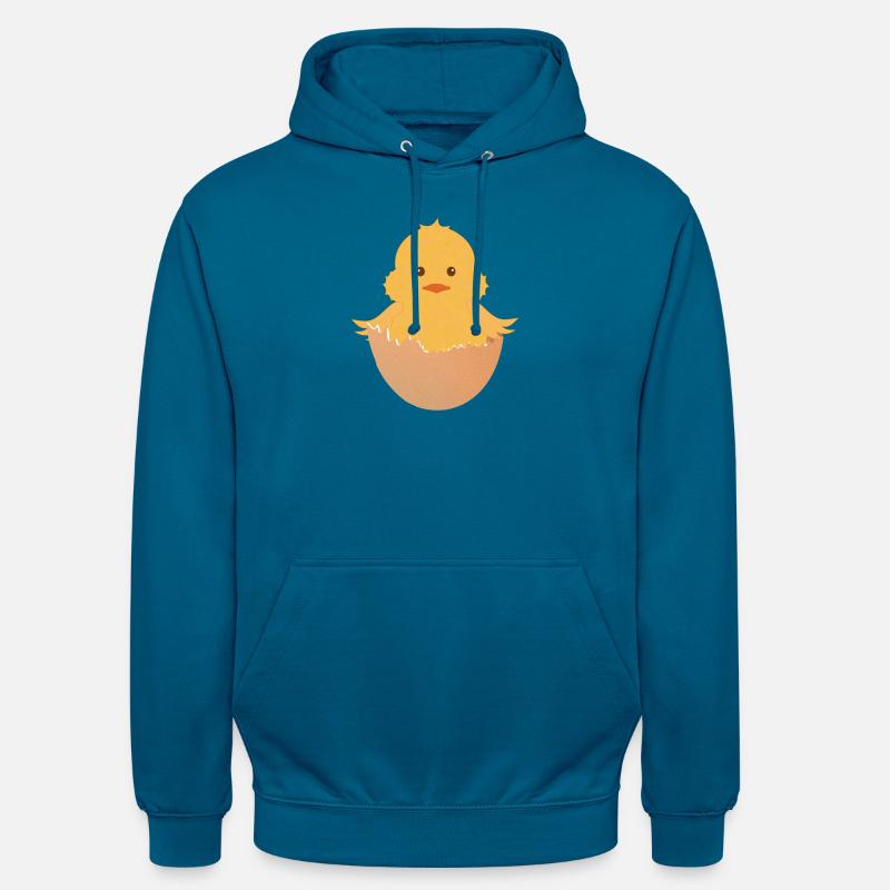 poussin nouvellement éclos dans la coquille d’œuf - Sweat-shirt à capuche unisexe - bleu profond 
