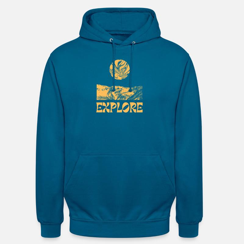 Explore Mountains Sun - Unisex Hoodie - deep sea blue 