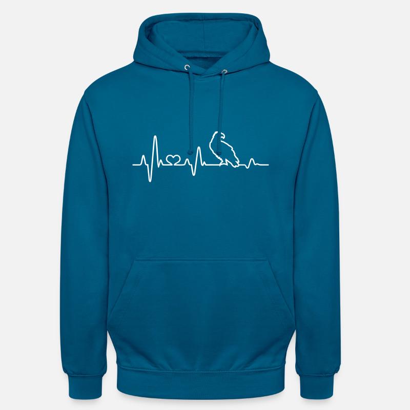 Heartbeat Eagle Golden Eagle Bald Eagle ECG - Unisex Hoodie - deep sea blue 