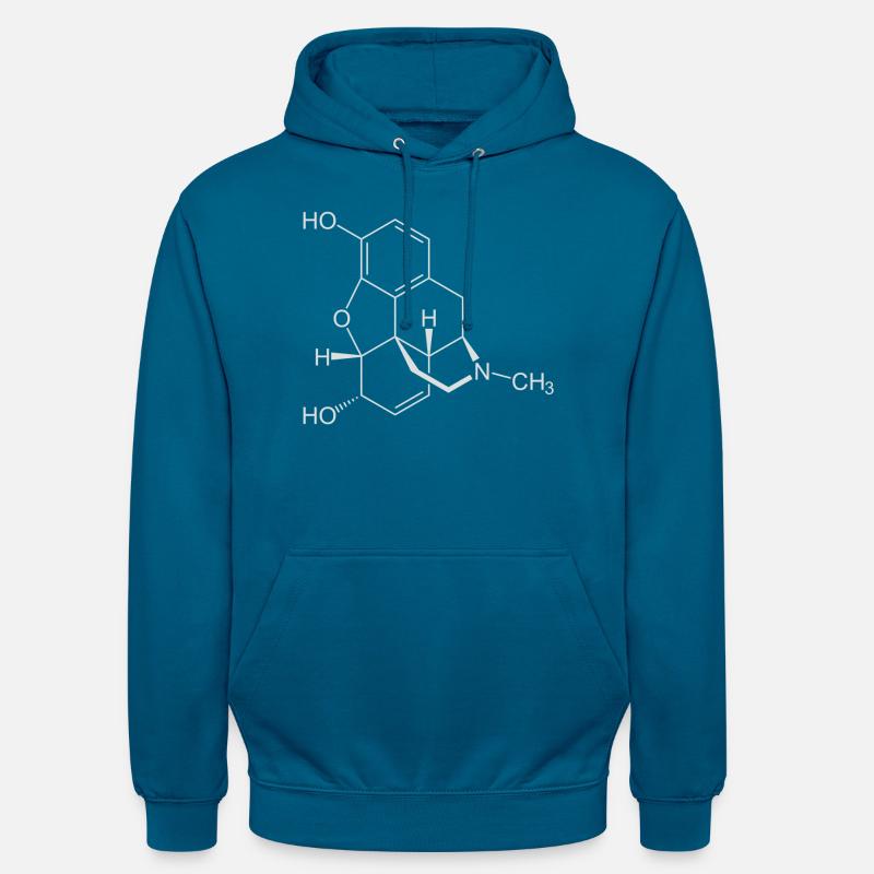 Formule structurale morphine - Sweat-shirt à capuche unisexe - bleu profond 