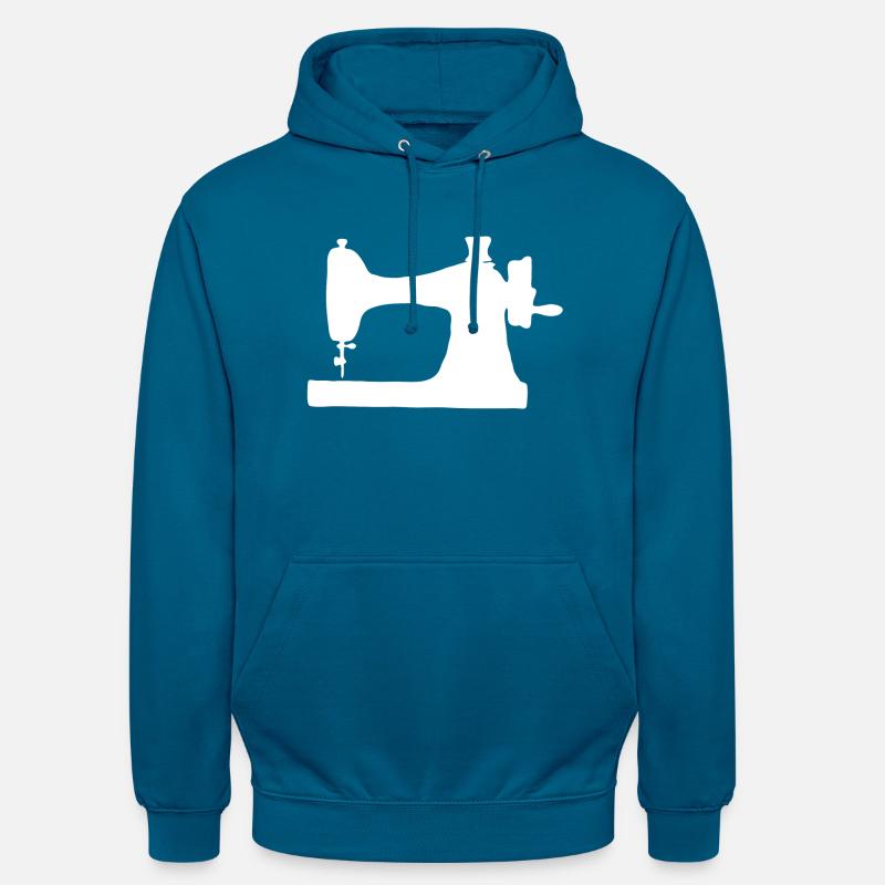 Machine à coudre - Sweat-shirt à capuche unisexe - bleu profond 