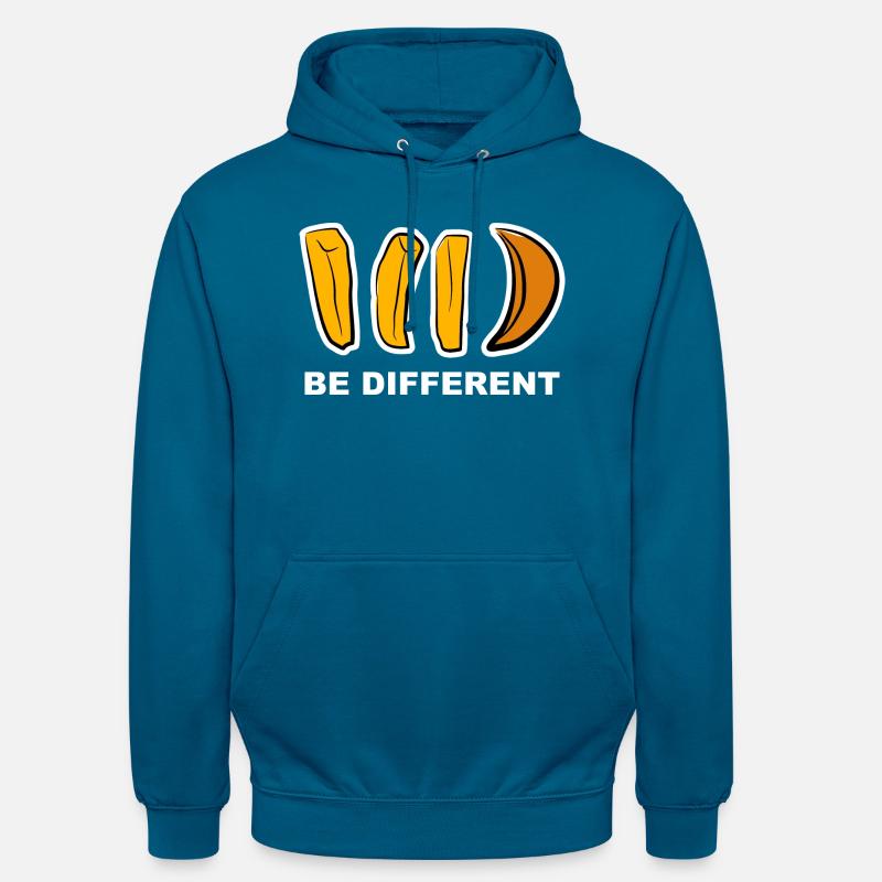 Anders, Different, Aussenseiter, Pommes, Geschenk, - Unisex Hoodie - Tiefseeblau 