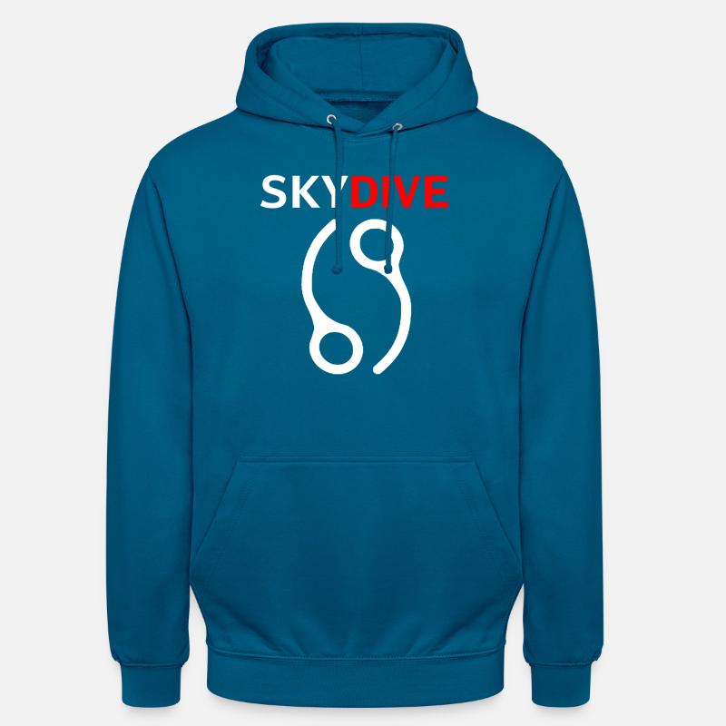 Skydive Pin 69 Blanc - Sweat-shirt à capuche unisexe - bleu profond 