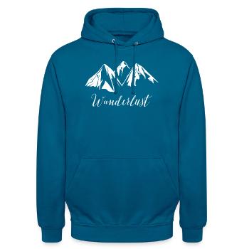 Wanderlust - Unisex Hoodie - Tiefseeblau  - Vorne - Alina (178cm) & Michal (187cm)