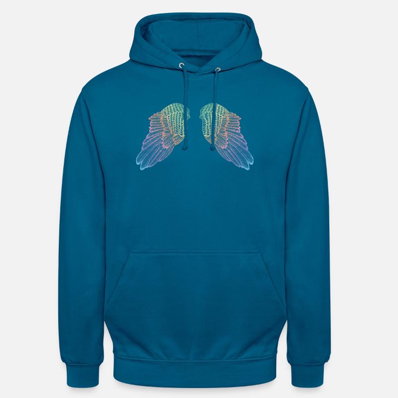 Ali d'angelo colorate arcobaleno - Felpa con cappuccio unisex - blu profondo 