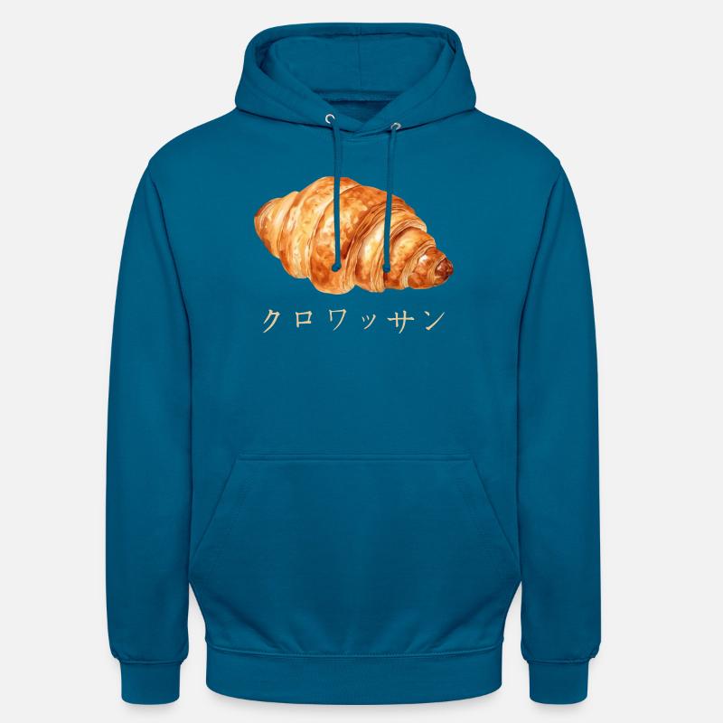 Conception de texte japonais croissant mignon - Sweat-shirt à capuche unisexe - bleu profond 