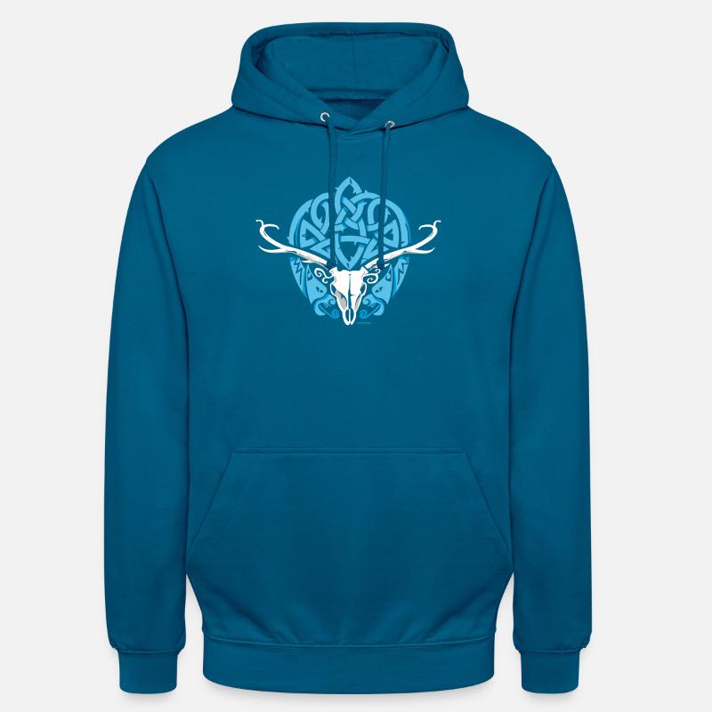 Celtic Stag - Bluza z kapturem typu unisex - morski niebieski 