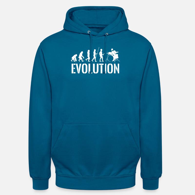 Drummer - Schlagzeug - Evolution - Schlagzeuger - Unisex Hoodie - Tiefseeblau
