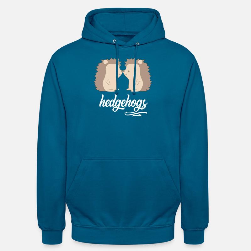 Hérisson - Hérisson amoureux - Hérisson fan - Hedgie - Mignon - Sweat-shirt à capuche unisexe - bleu profond 